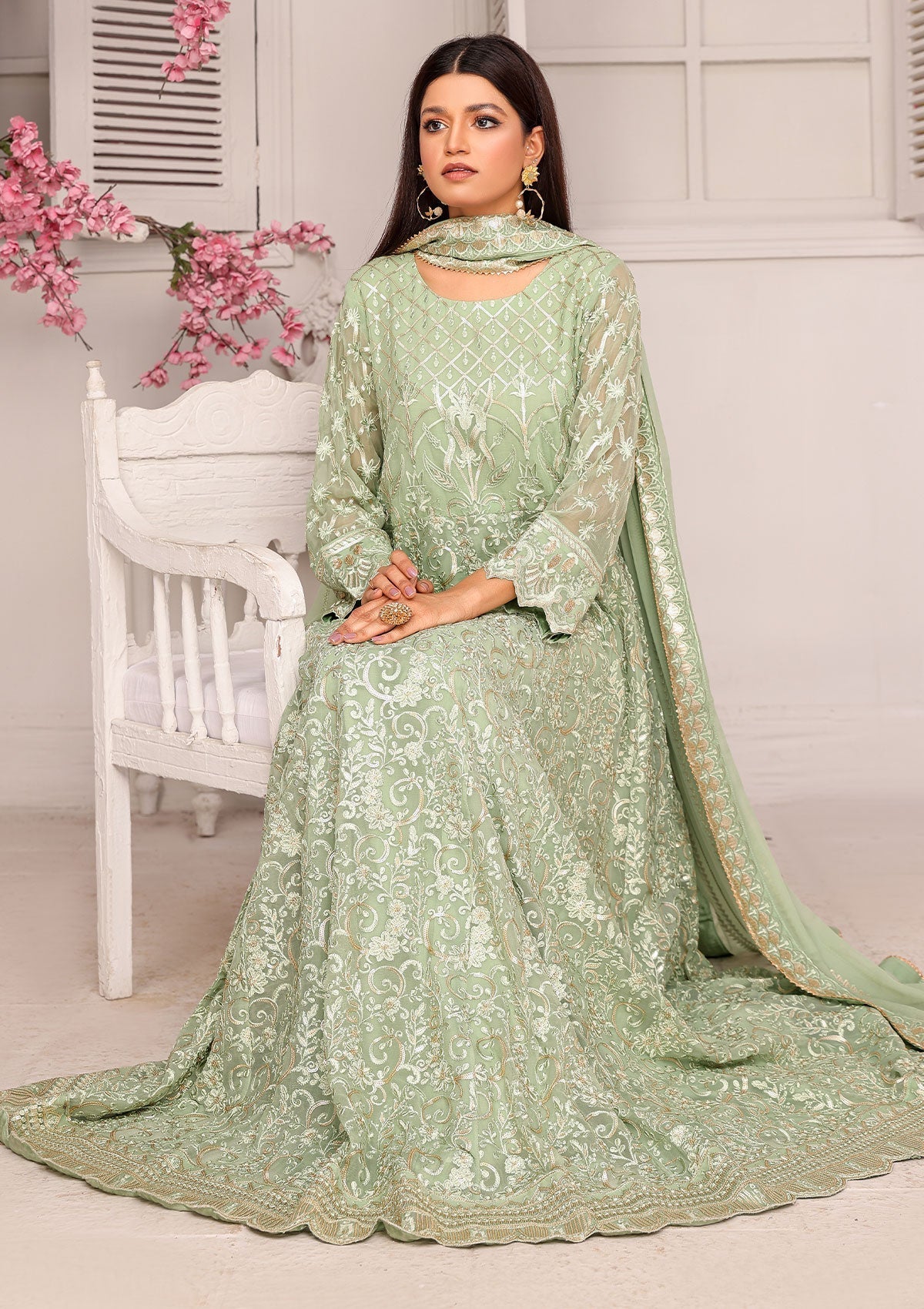 Formal Dress - Rubaaiyat - Chiffon with Sequence - D#2 B available at Saleem Fabrics Traditions