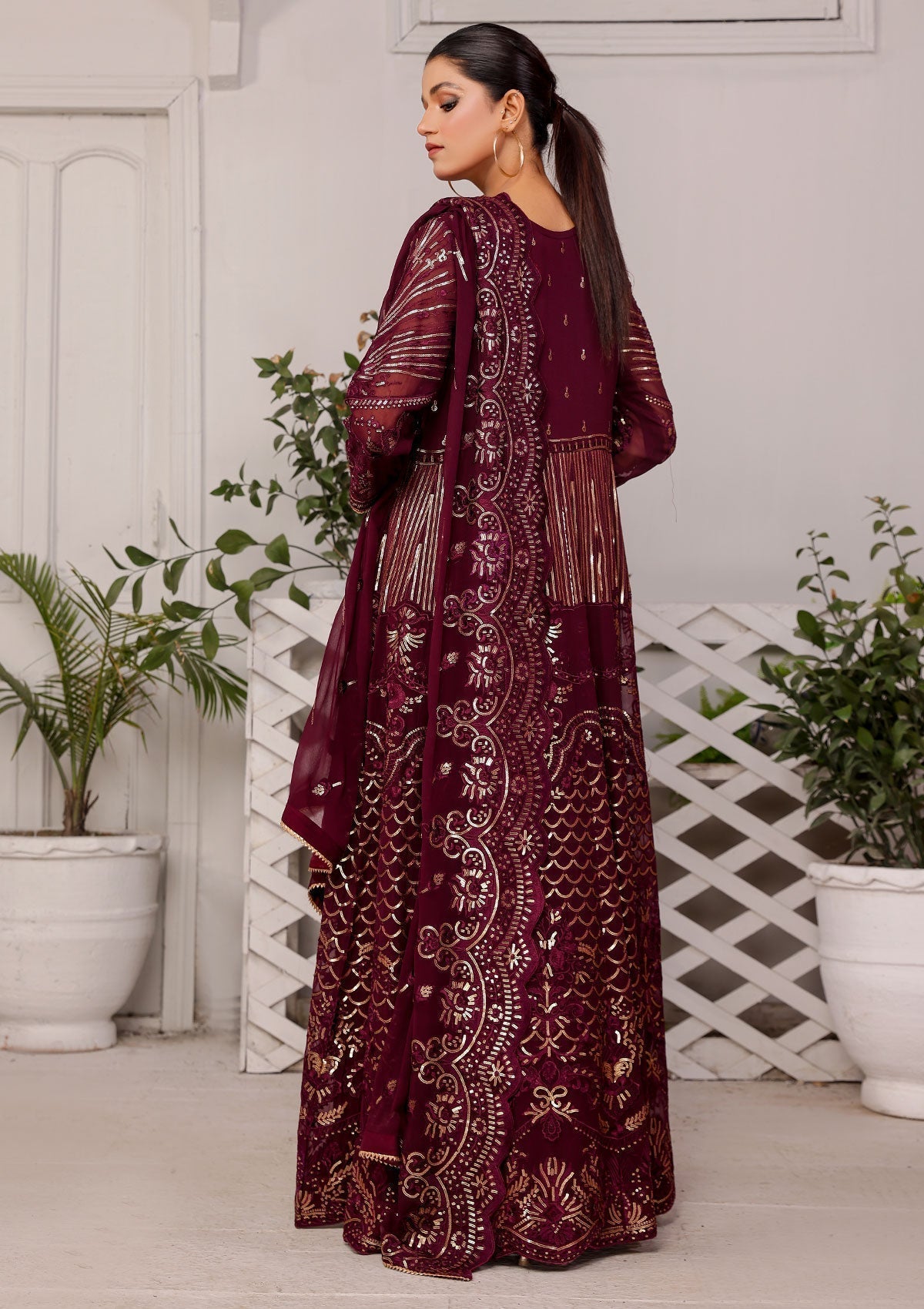 Formal Dress - Rubaaiyat - Chiffon with Sequence - D#3 B available at Saleem Fabrics Traditions