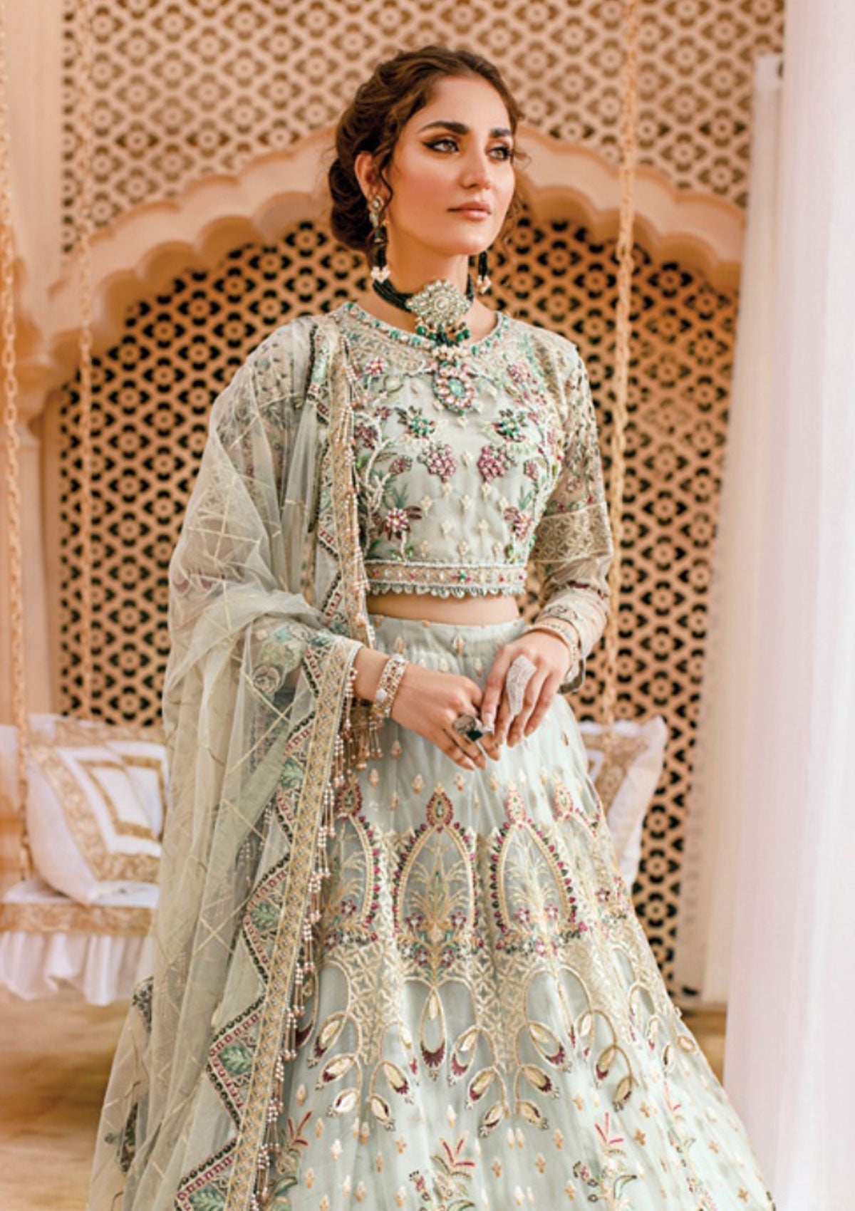 Formal Dress - Rubaaiyat - Wedding - Pistachio - D#3 available at Saleem Fabrics Traditions