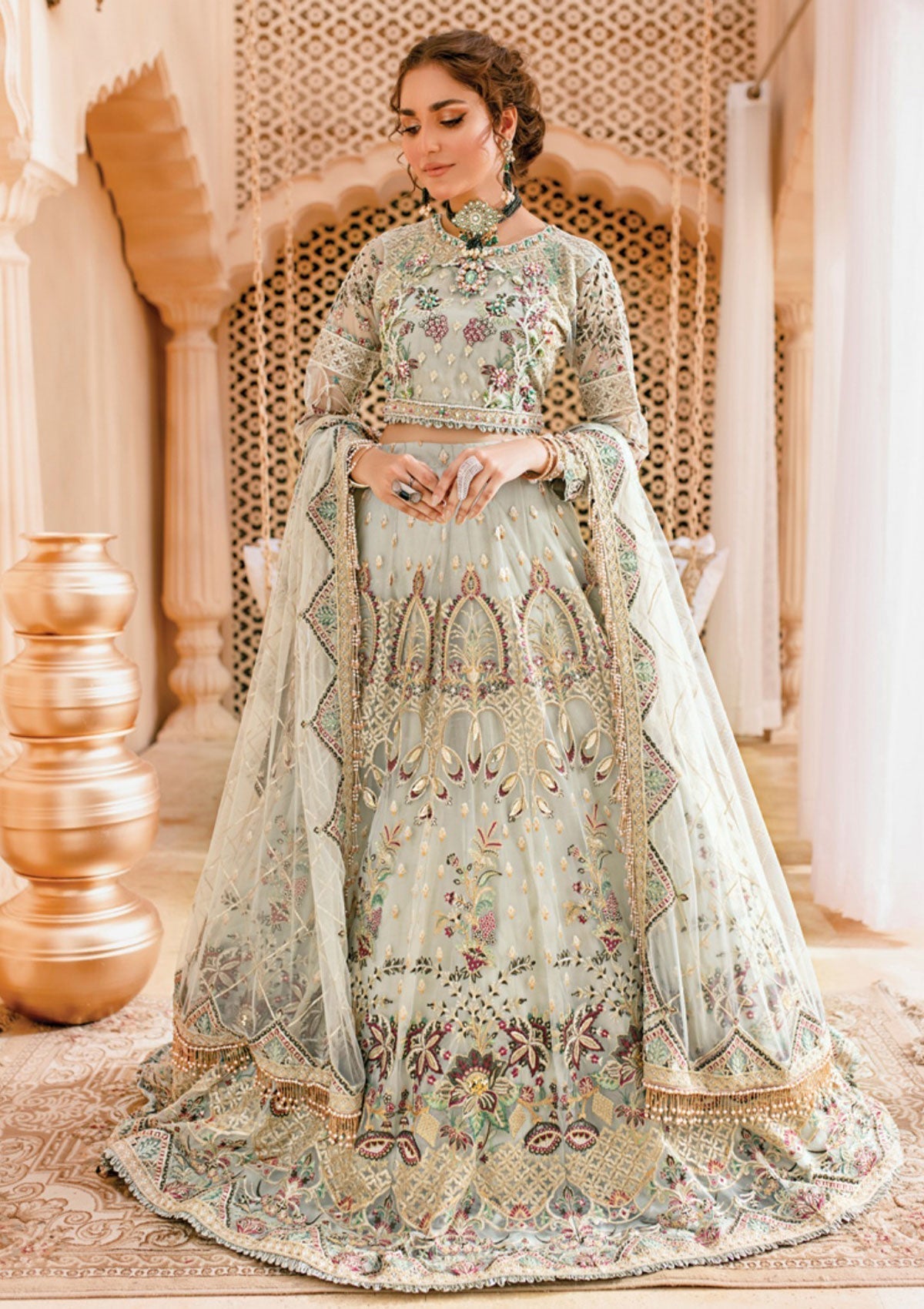 Formal Dress - Rubaaiyat - Wedding - Pistachio - D#3 available at Saleem Fabrics Traditions