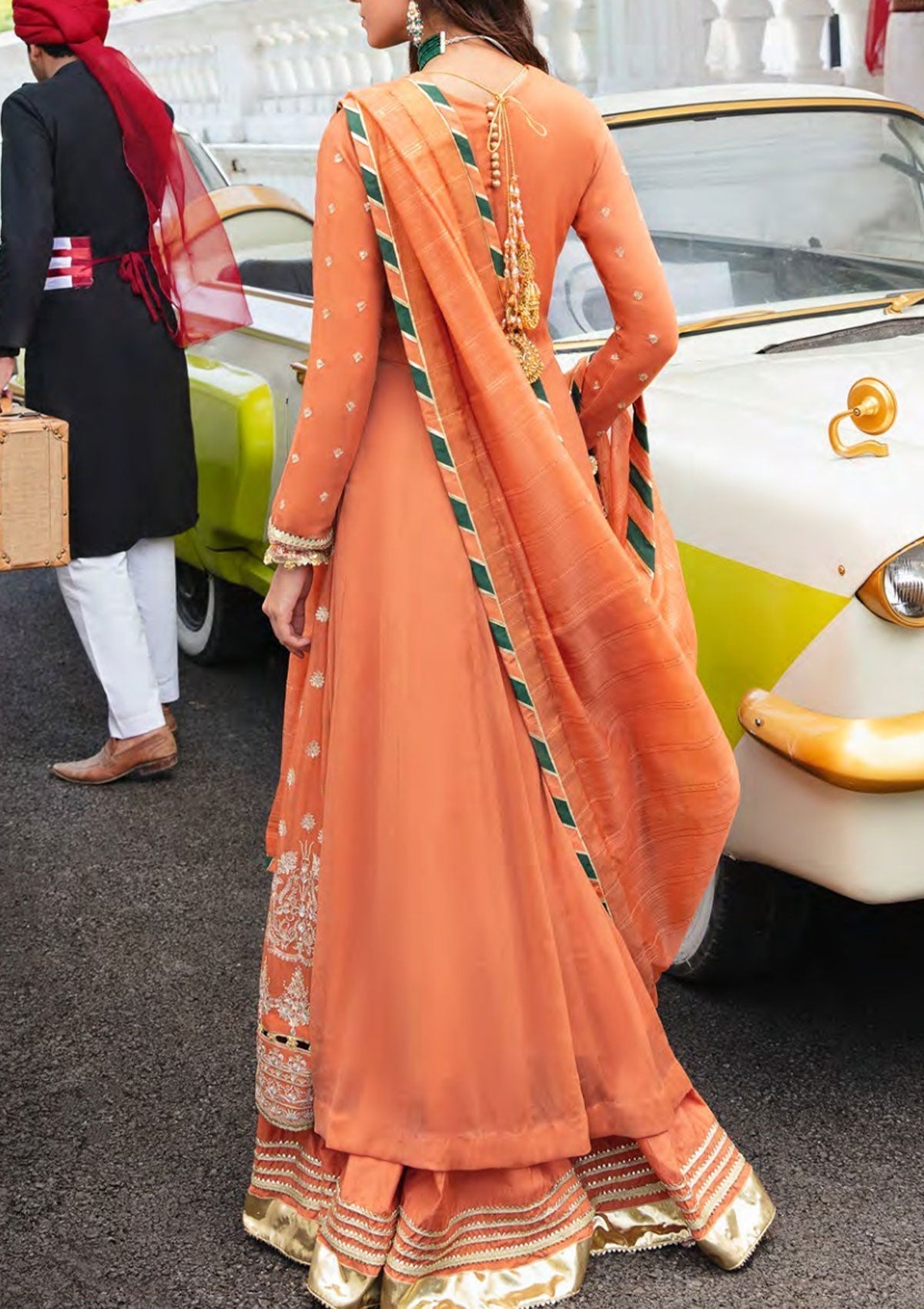Formal Dress - Salitex - Retro Luxury Chiffon - HC#00033 (Amber) available at Saleem Fabrics Traditions