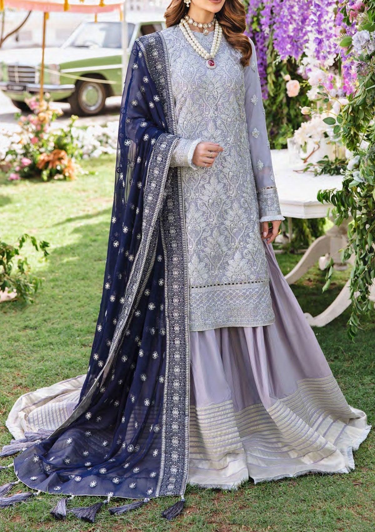 Formal Dress - Salitex - Retro Luxury Chiffon - HC#00037 (Gleaming Luxe) available at Saleem Fabrics Traditions