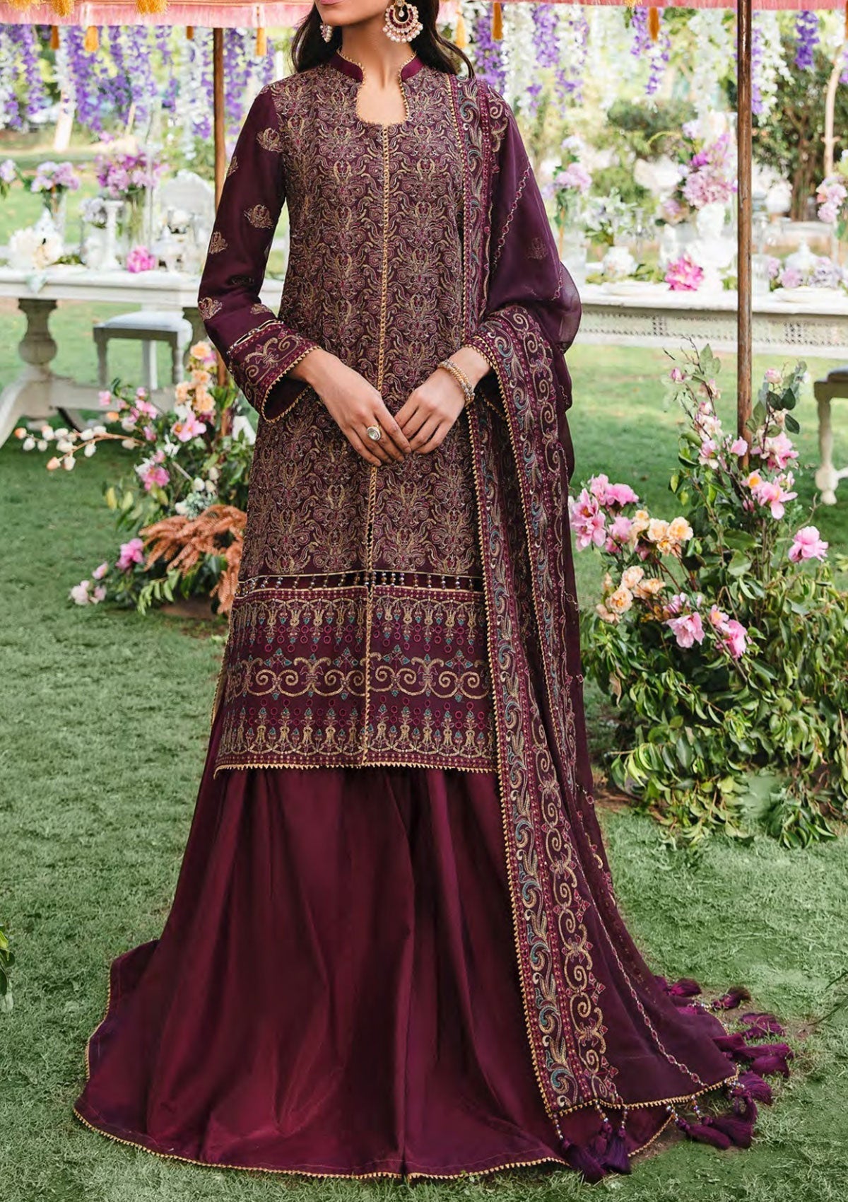 Formal Dress - Salitex - Retro Luxury Chiffon - HC#00039 (Mystic) available at Saleem Fabrics Traditions