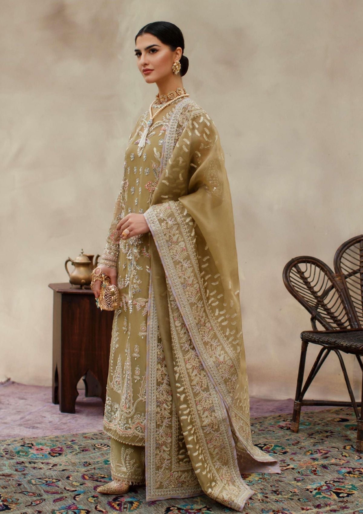 Formal Dress - Suffuse - Freeshia - (Hazel) available at Saleem Fabrics Traditions