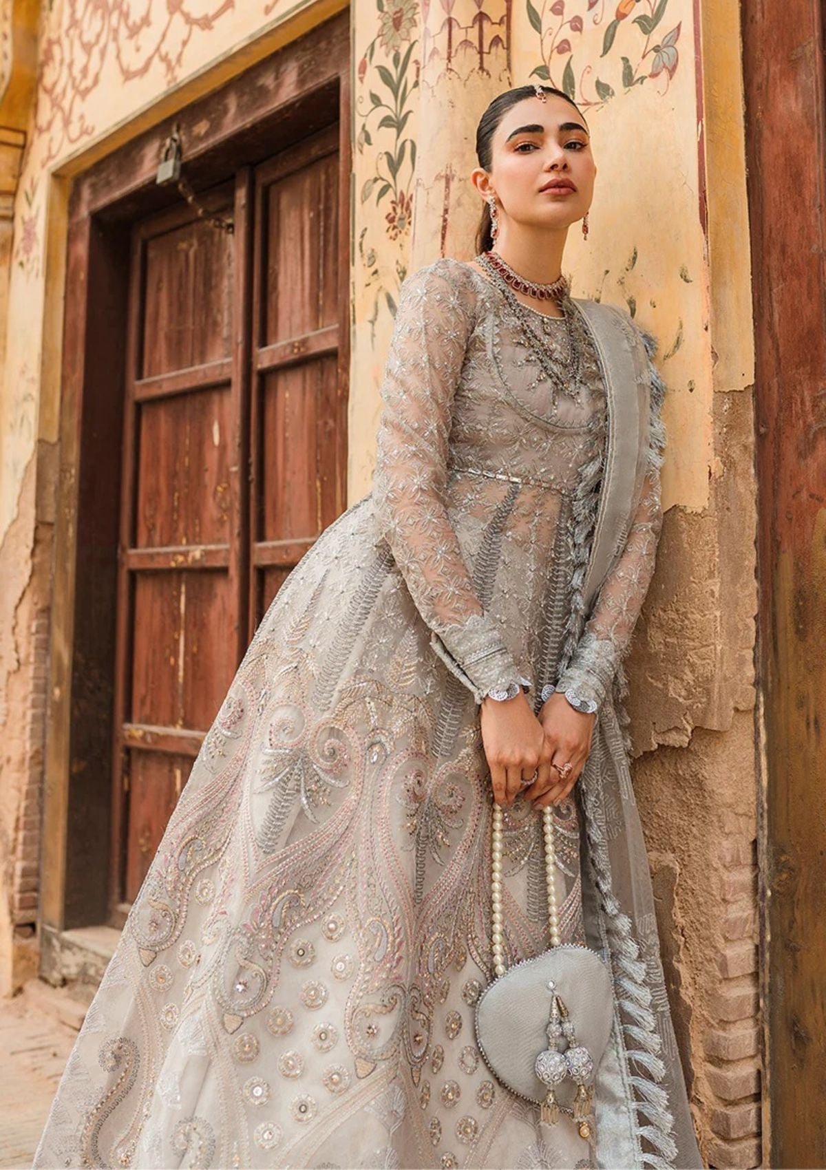 Formal Dress - Vitalia - Trousseau - Dove - D#6 available at Saleem Fabrics Traditions