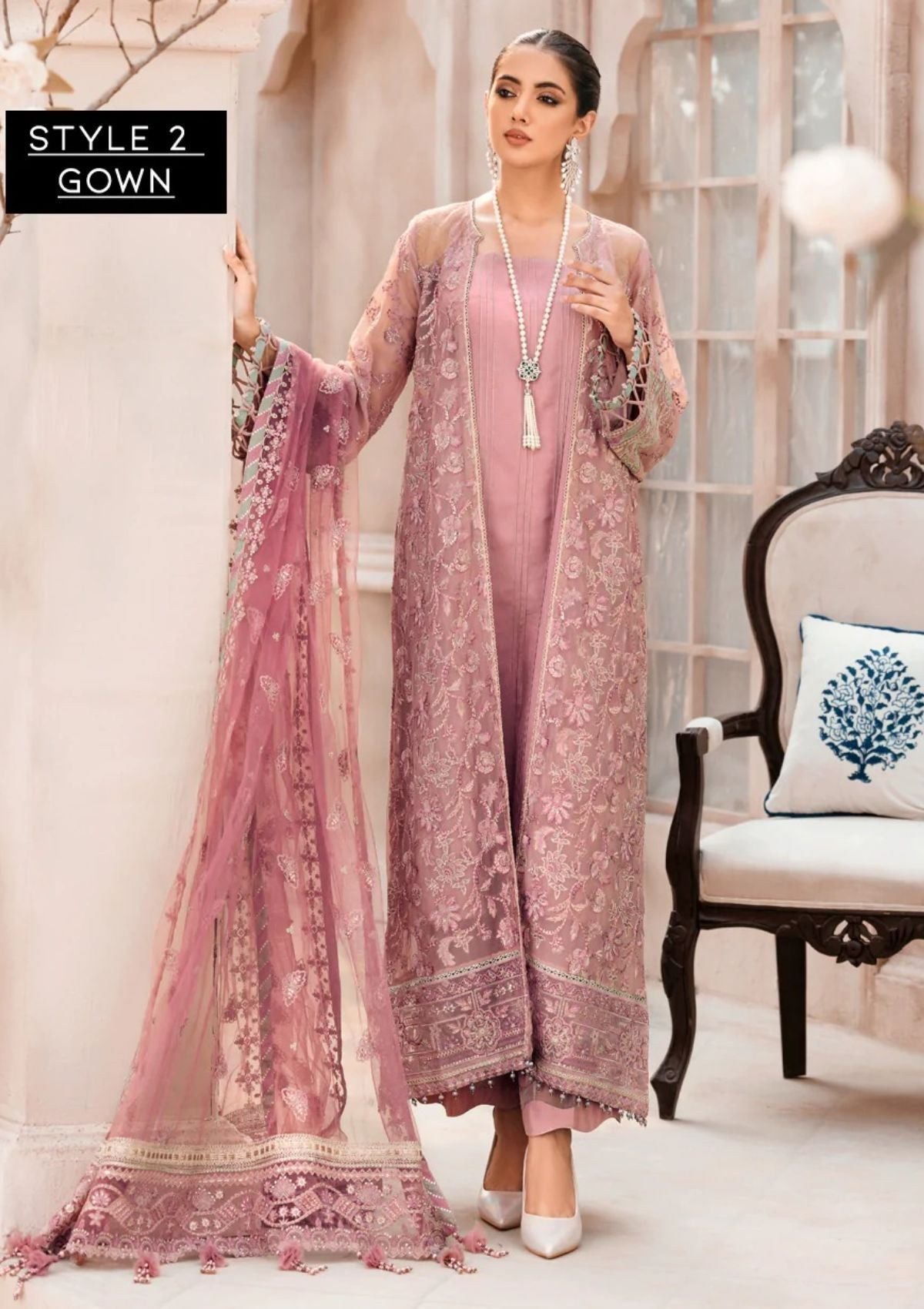 Formal Dress - Xenia - Mehfilen - NIZHA - D#1 available at Saleem Fabrics Traditions