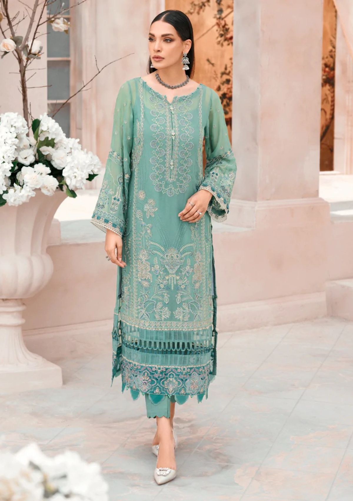 Formal Dress - Xenia - Mehfilen - VEJAH - D#9 available at Saleem Fabrics Traditions