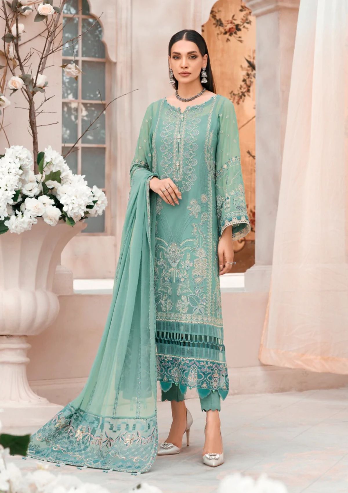 Formal Dress - Xenia - Mehfilen - VEJAH - D#9 available at Saleem Fabrics Traditions