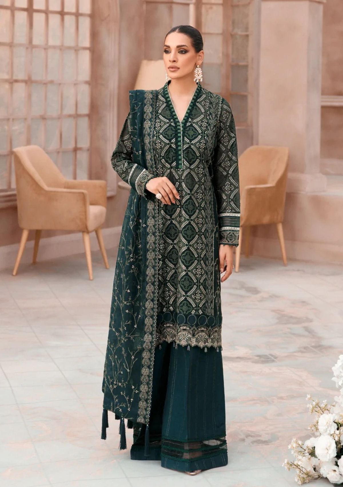 Formal Dress - Xenia - Mehfilen - WARINA - D#10 available at Saleem Fabrics Traditions