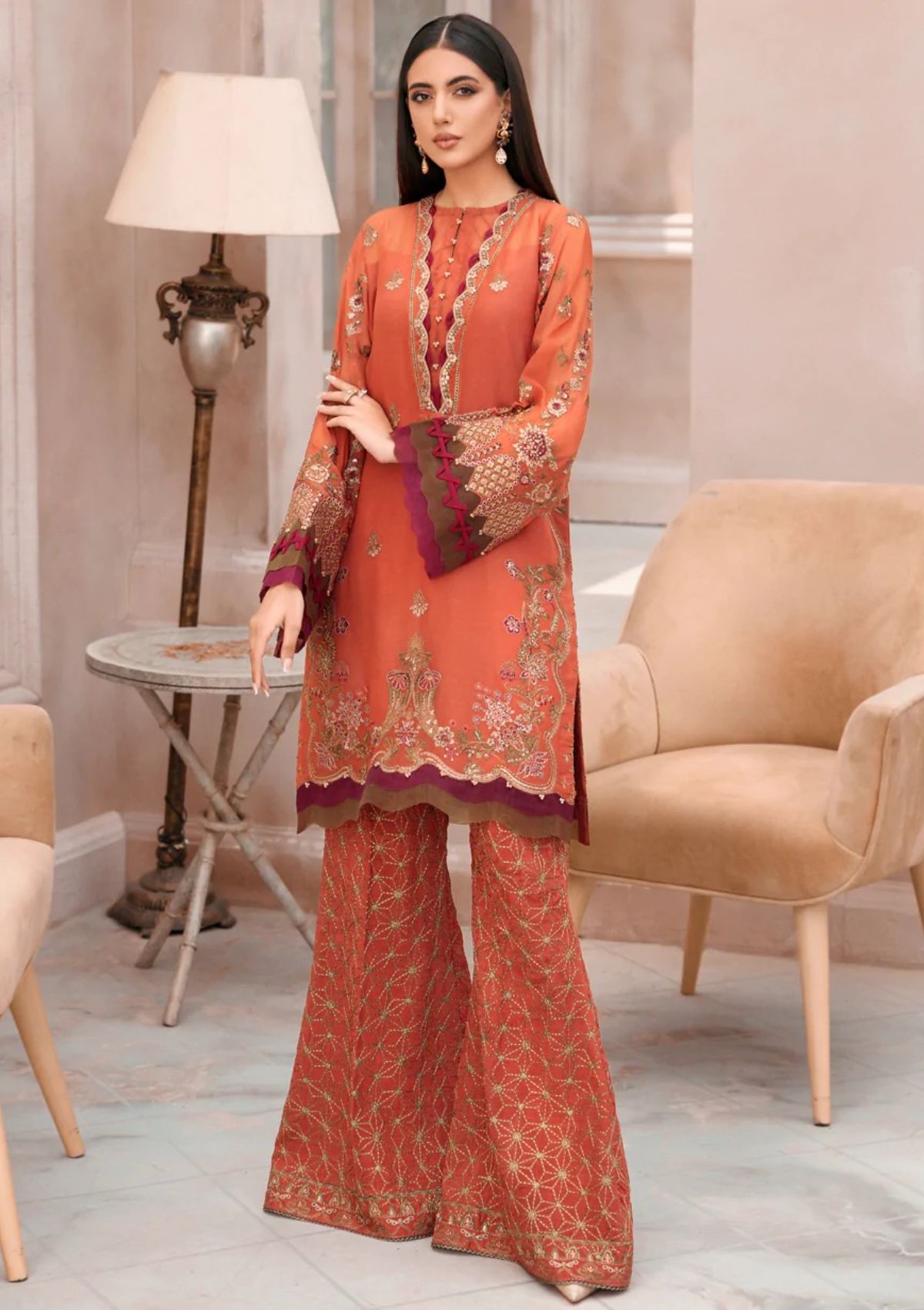 Formal Dress - Xenia - Mehfilen - ZHAVIAH - D#8 available at Saleem Fabrics Traditions