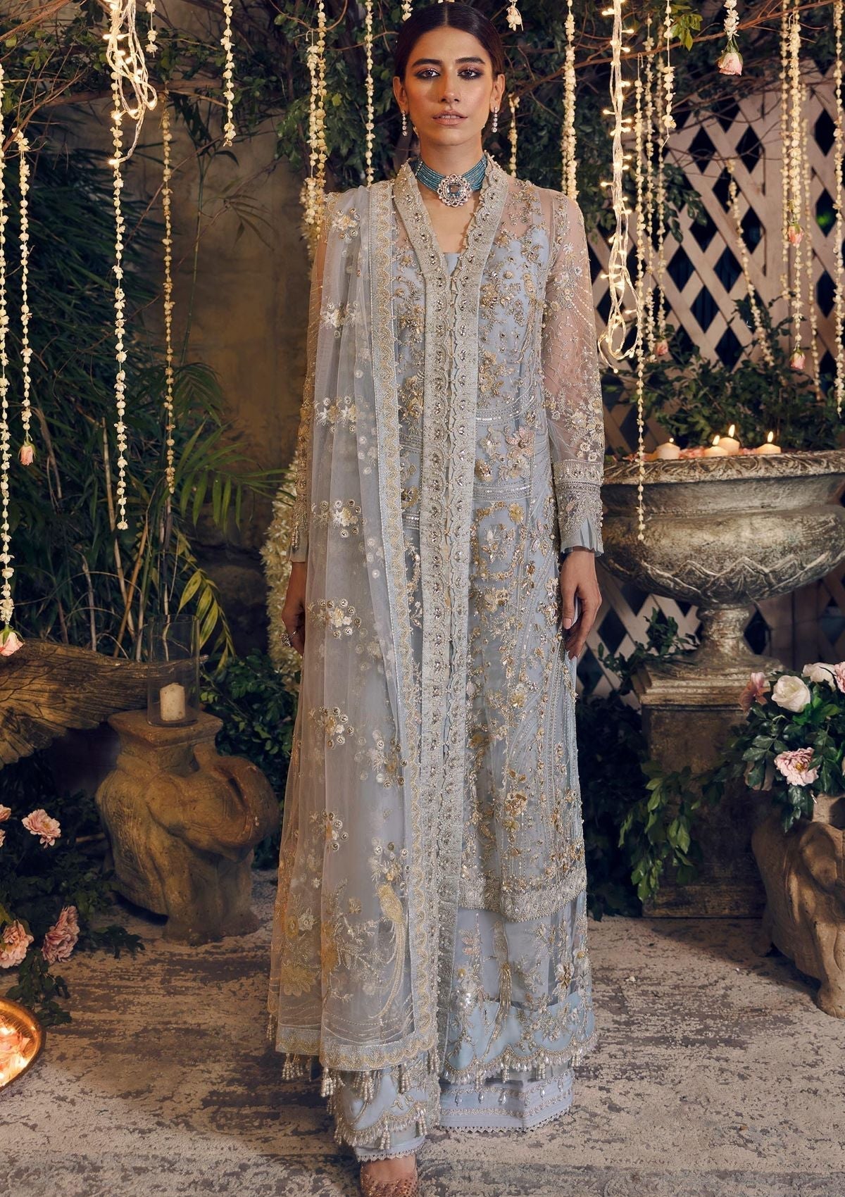 Formal Dress - Zaha - Gossamer - FOROUZAN - ZC22-01 available at Saleem Fabrics Traditions