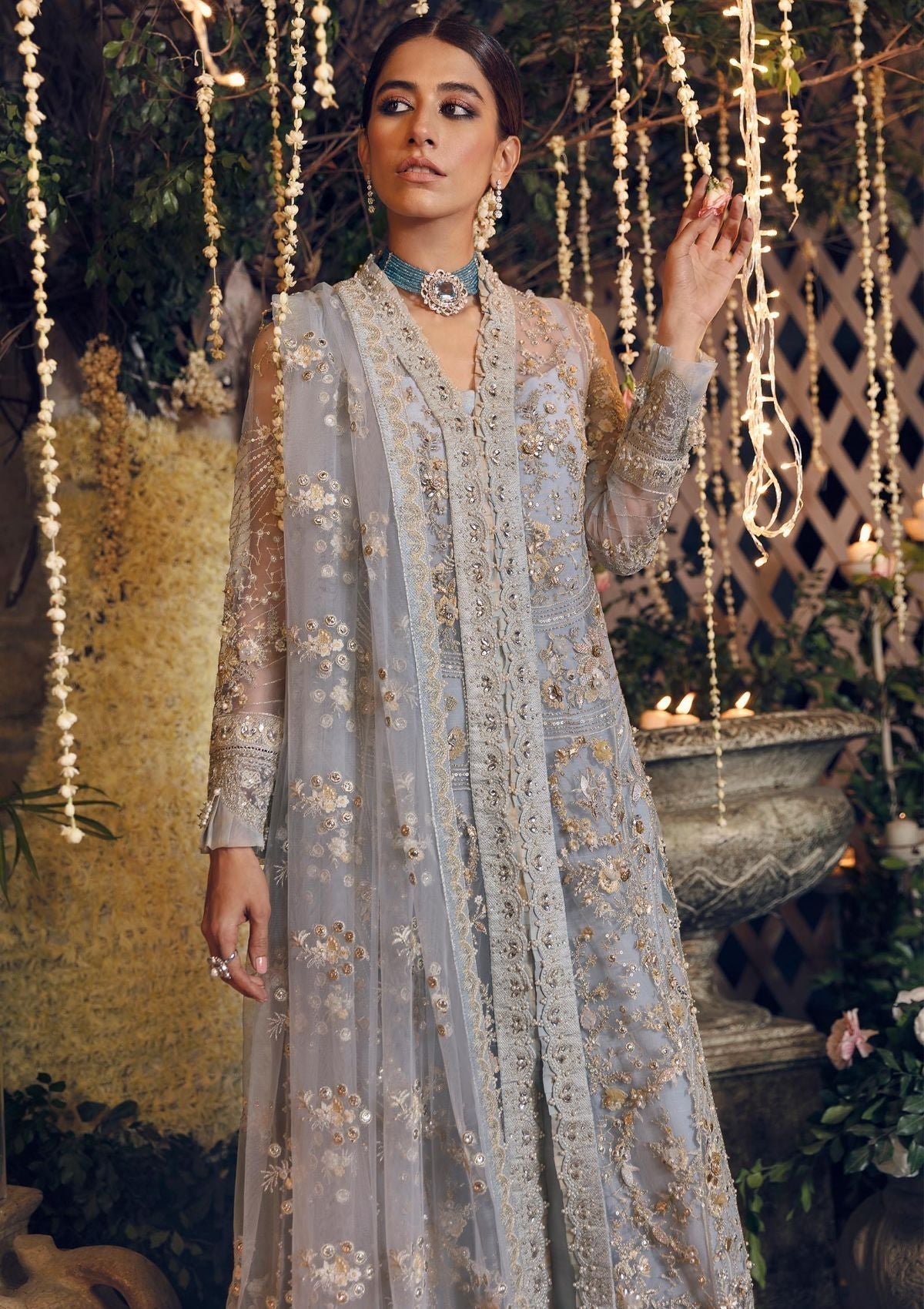 Formal Dress - Zaha - Gossamer - FOROUZAN - ZC22-01 available at Saleem Fabrics Traditions