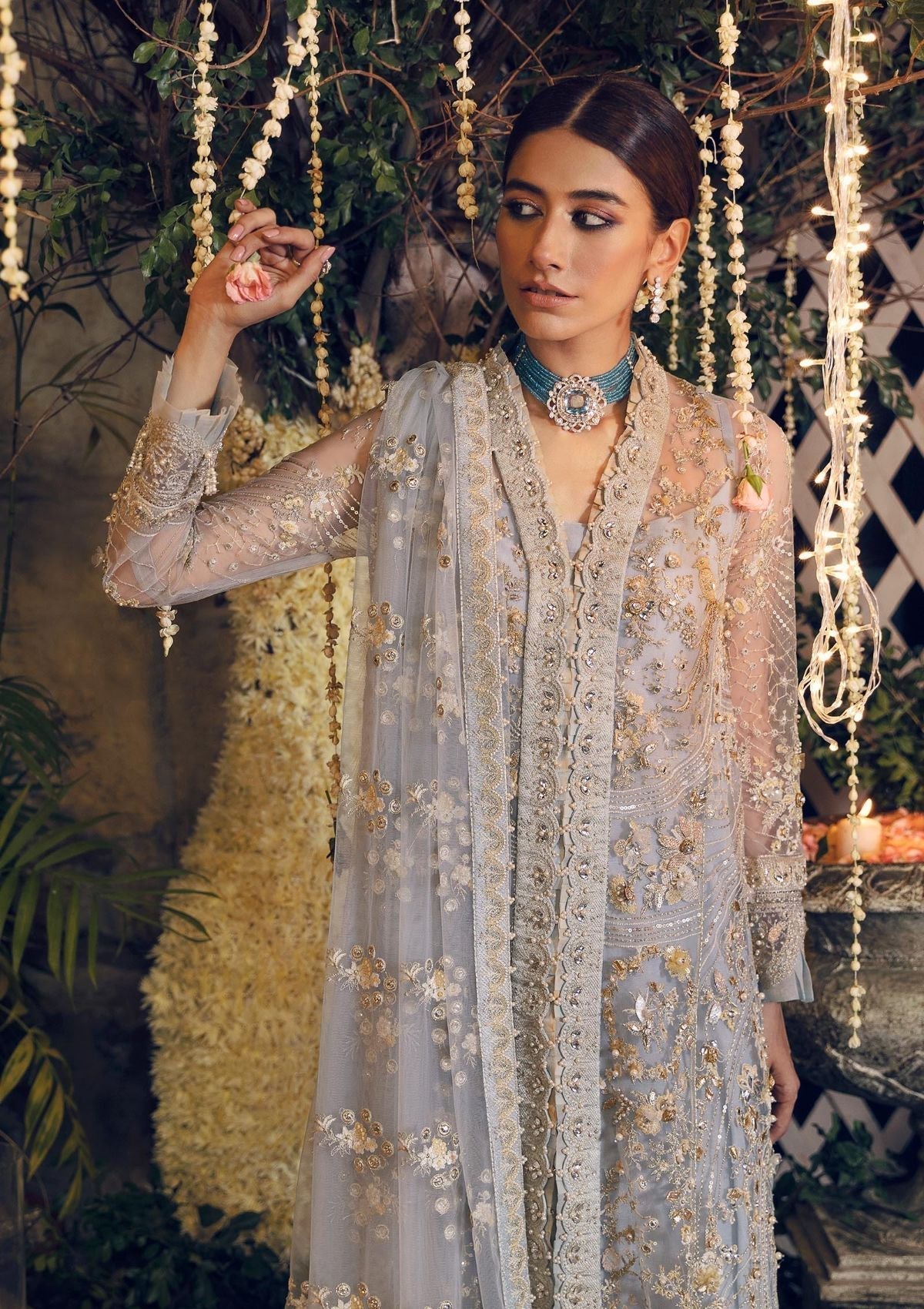 Formal Dress - Zaha - Gossamer - FOROUZAN - ZC22-01 available at Saleem Fabrics Traditions