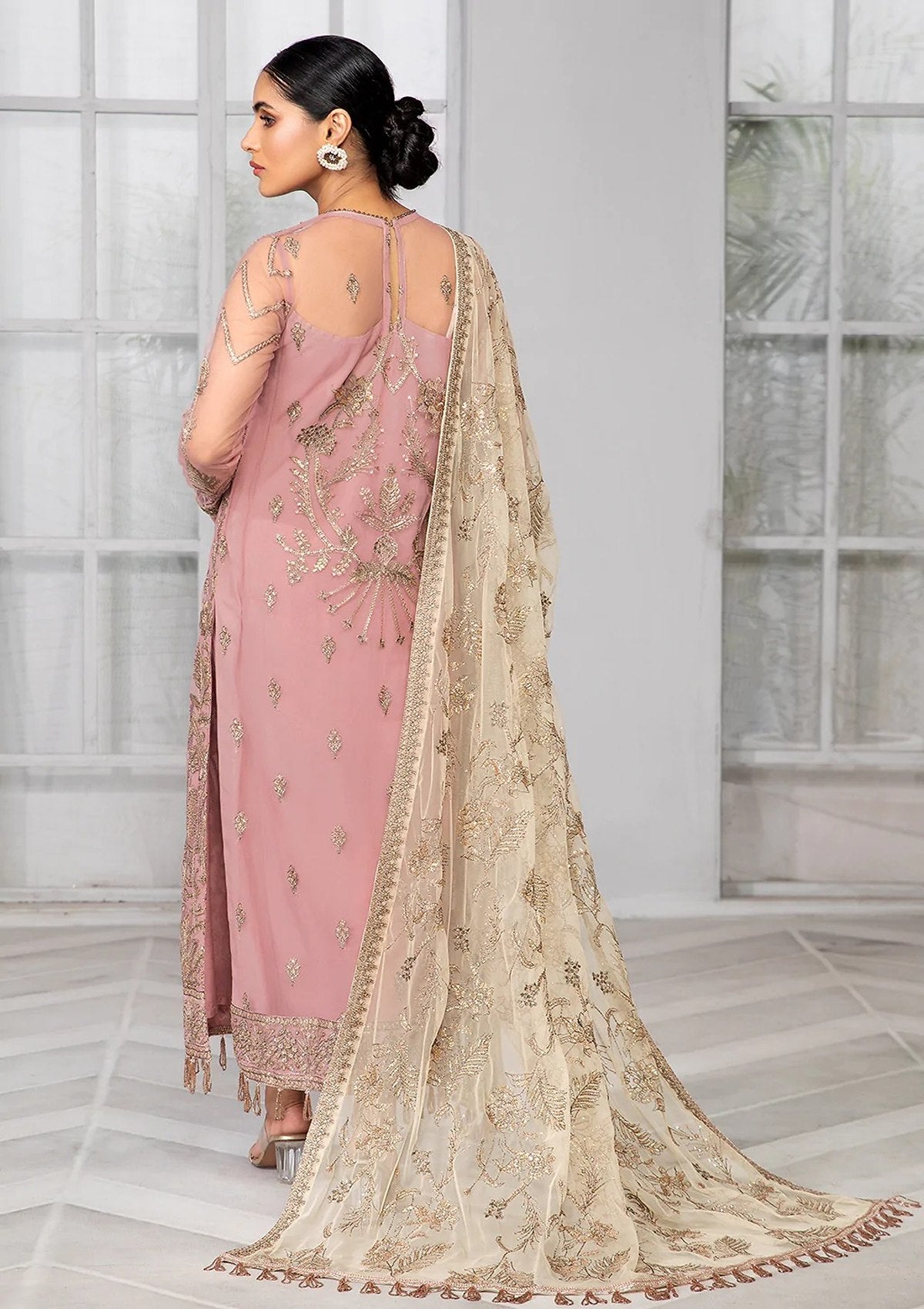 Formal Dress - Zarif - Bahaar - BLUSH - ZB#7 available at Saleem Fabrics Traditions