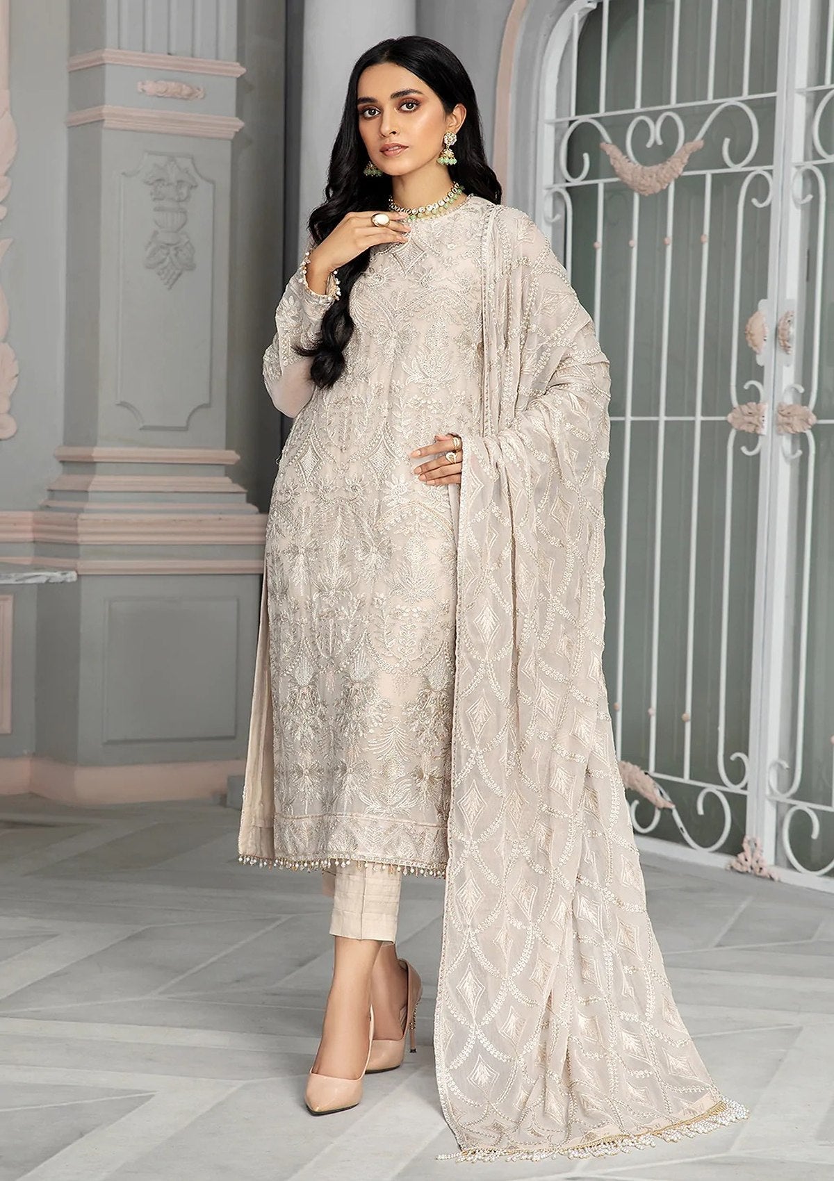 Formal Dress - Zarif - Bahaar - FAUNA - ZB#8 available at Saleem Fabrics Traditions