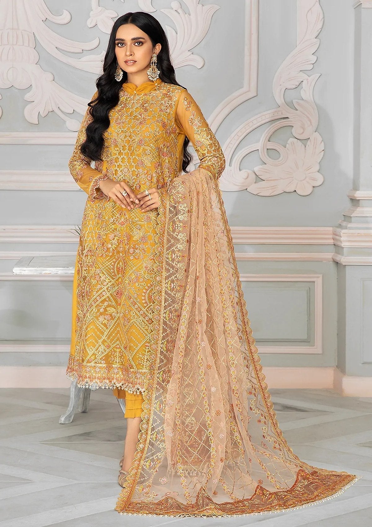 Formal Dress - Zarif - Bahaar - GOLDIER - ZB#3 available at Saleem Fabrics Traditions