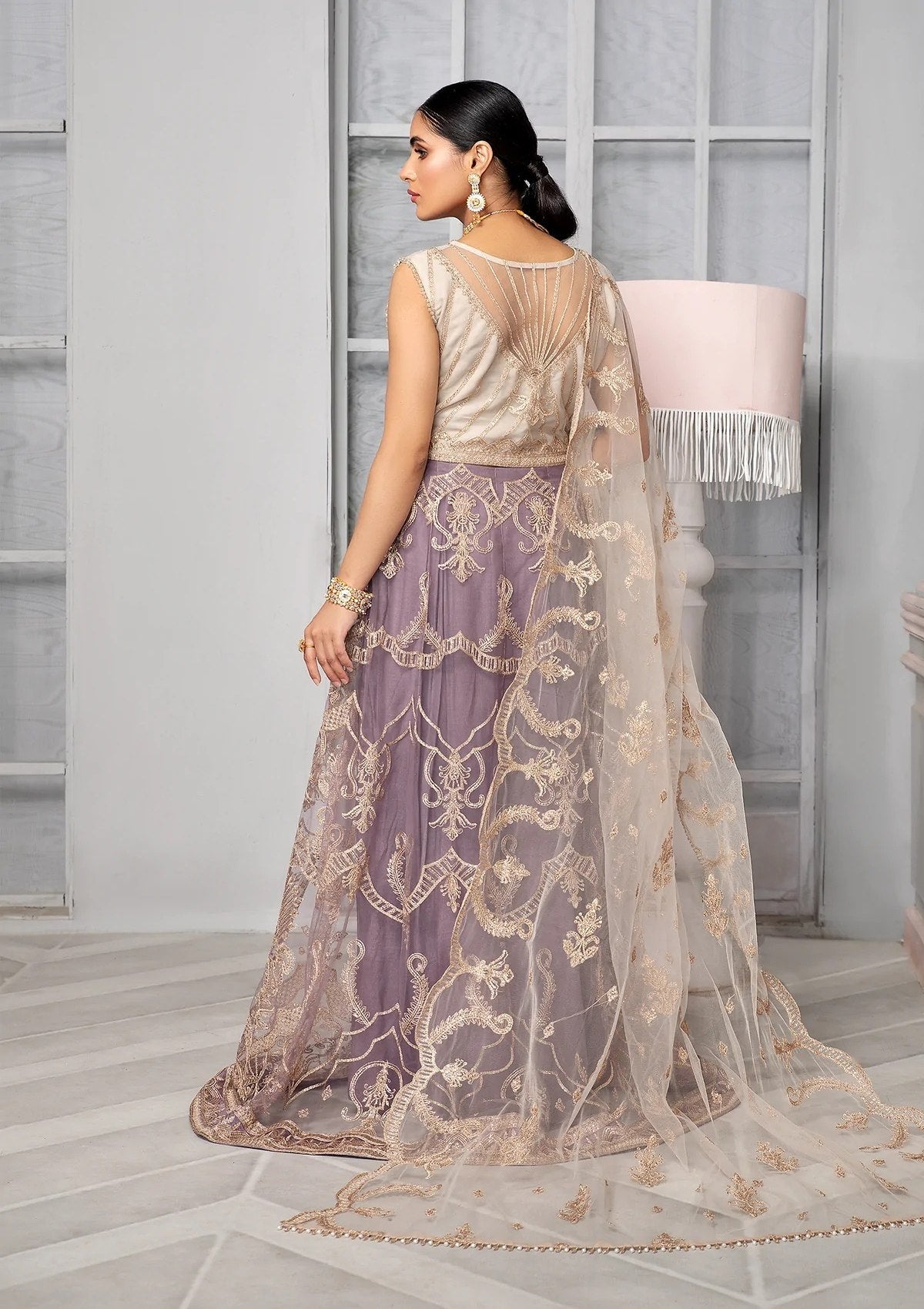 Formal Dress - Zarif - Bahaar - MAUVE - ZB#1 available at Saleem Fabrics Traditions
