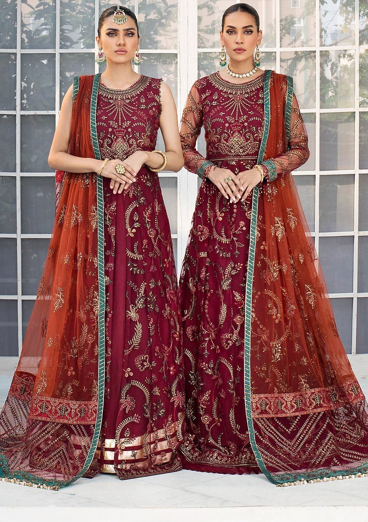 Formal Dress - Zarif - De Luxury - Chiffon - ZDL#01 (Rouche) available at Saleem Fabrics Traditions