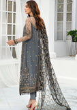 Formal Dress - Zarif - De Luxury - Chiffon - ZDL#03 (Graphite) by Saleem Fabrics PK