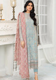 Formal Dress - Zarif - De Luxury - Chiffon - ZDL#04 (Blue Mist) available at Saleem Fabrics Traditions