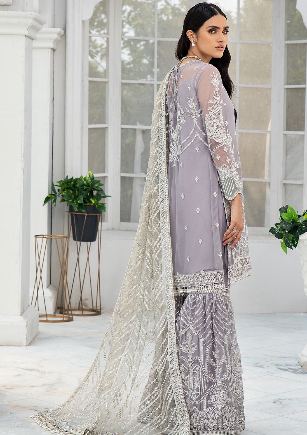 Formal Dress - Zarif - De Luxury - Chiffon - ZDL#06 (Meryl) available at Saleem Fabrics Traditions