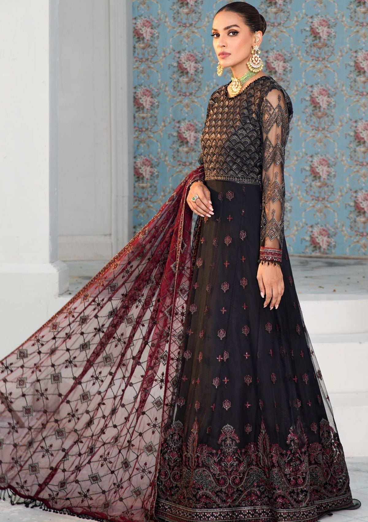 Formal Dress - Zarif - De Luxury - Chiffon - ZDL#07 (Salena) available at Saleem Fabrics Traditions