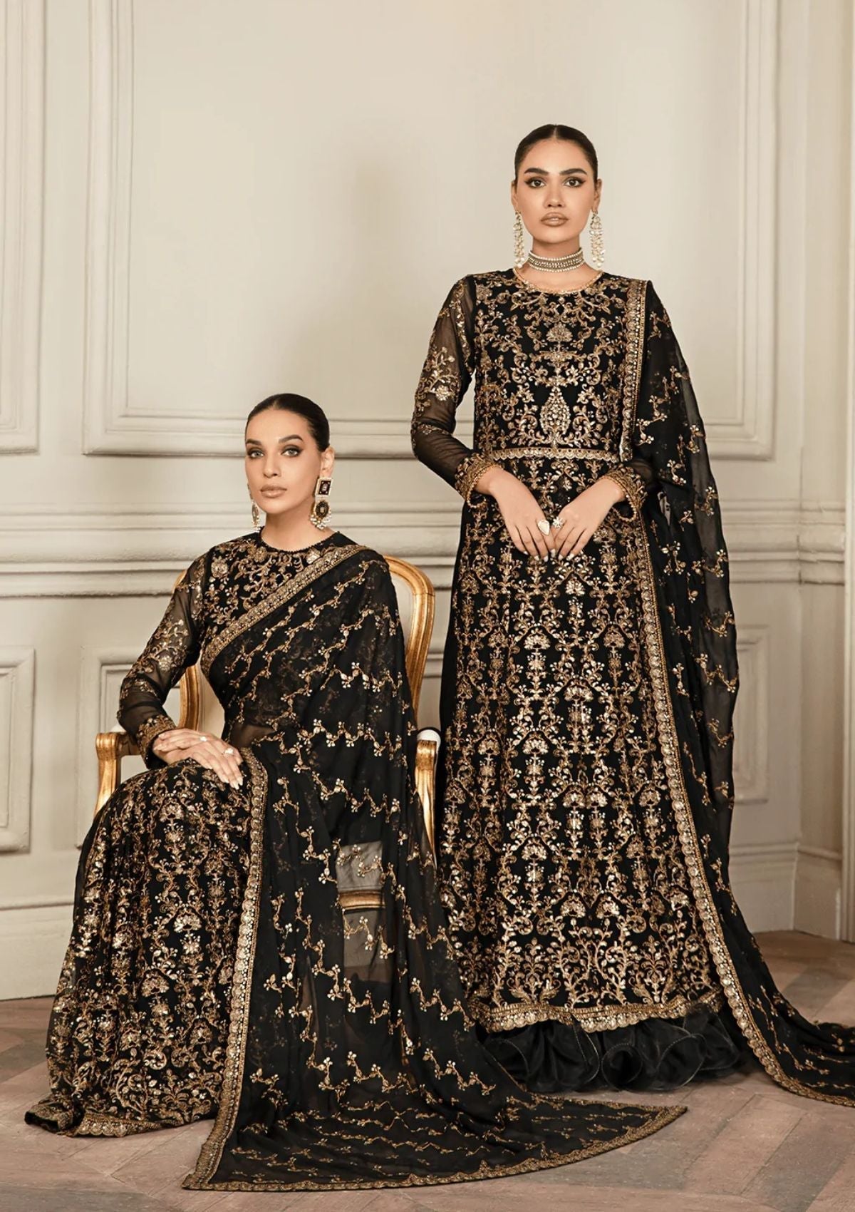 Formal Dress - Zarif - Mehroze - BLACK RUBY available at Saleem Fabrics Traditions