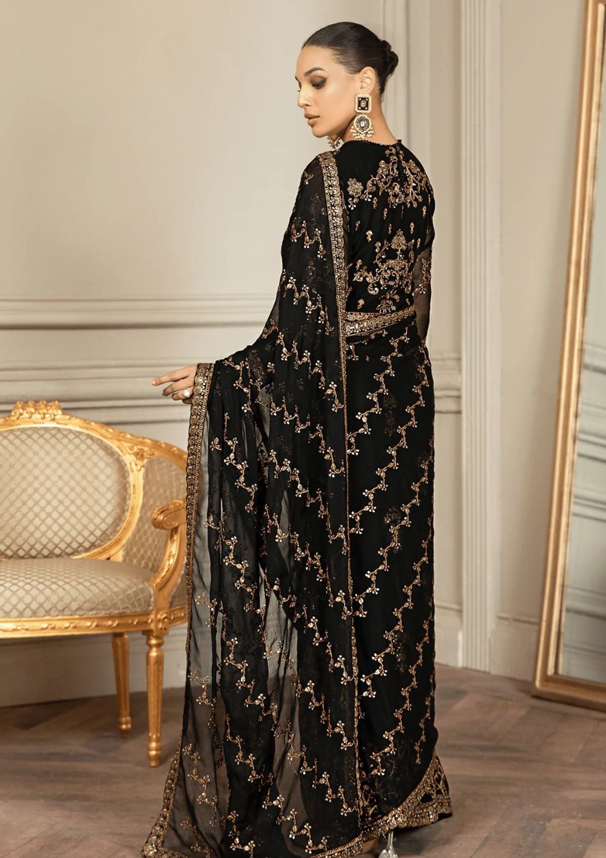 Formal Dress - Zarif - Mehroze - BLACK RUBY available at Saleem Fabrics Traditions