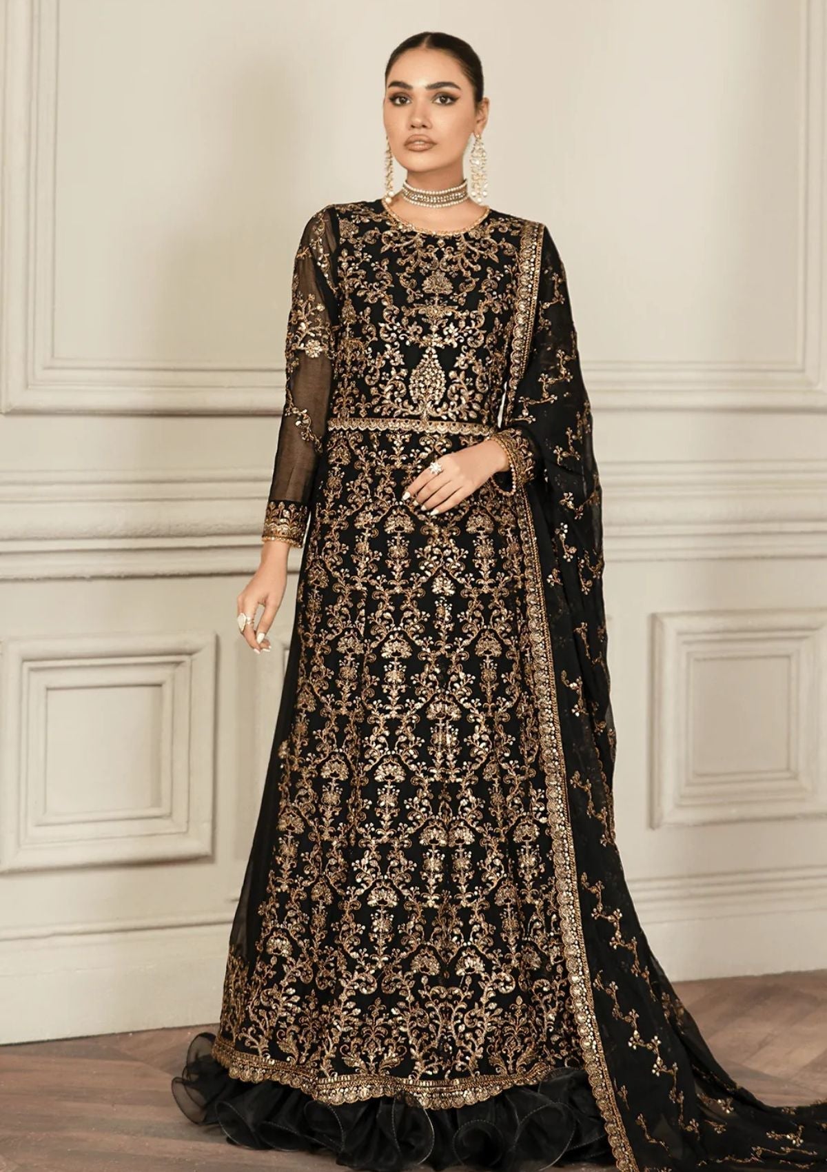 Formal Dress - Zarif - Mehroze - BLACK RUBY available at Saleem Fabrics Traditions