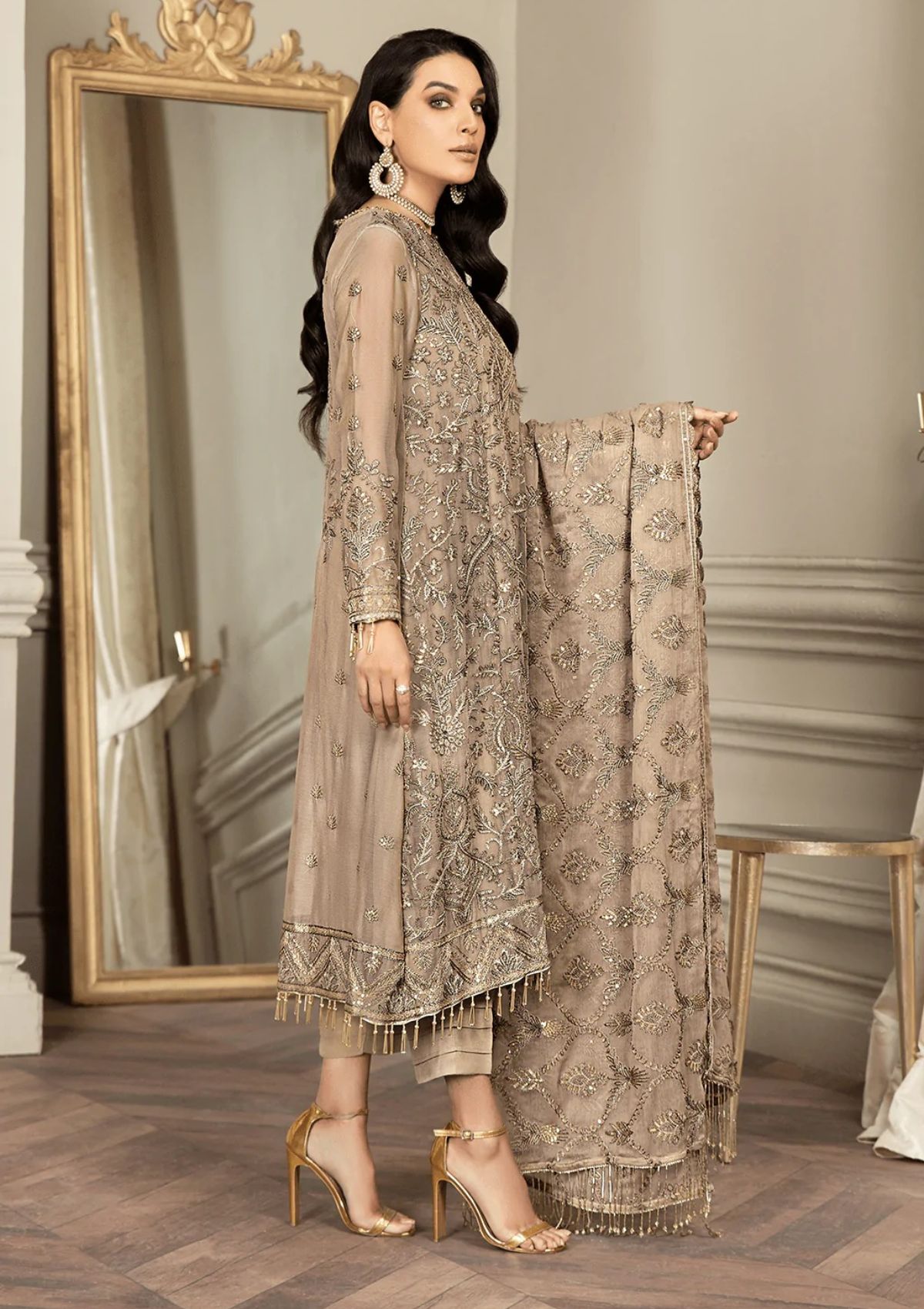 Formal Dress - Zarif - Mehroze - LIME STONE available at Saleem Fabrics Traditions