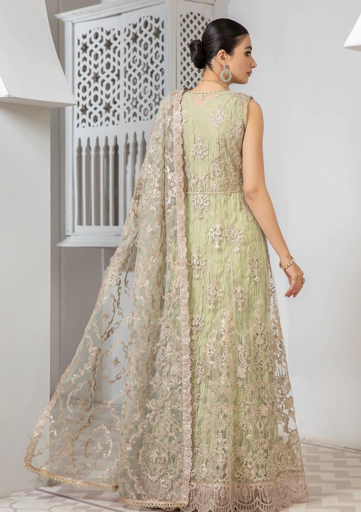 Formal Dress - Zarif - Pareesia - D#03 SEAFOAM available at Saleem Fabrics Traditions