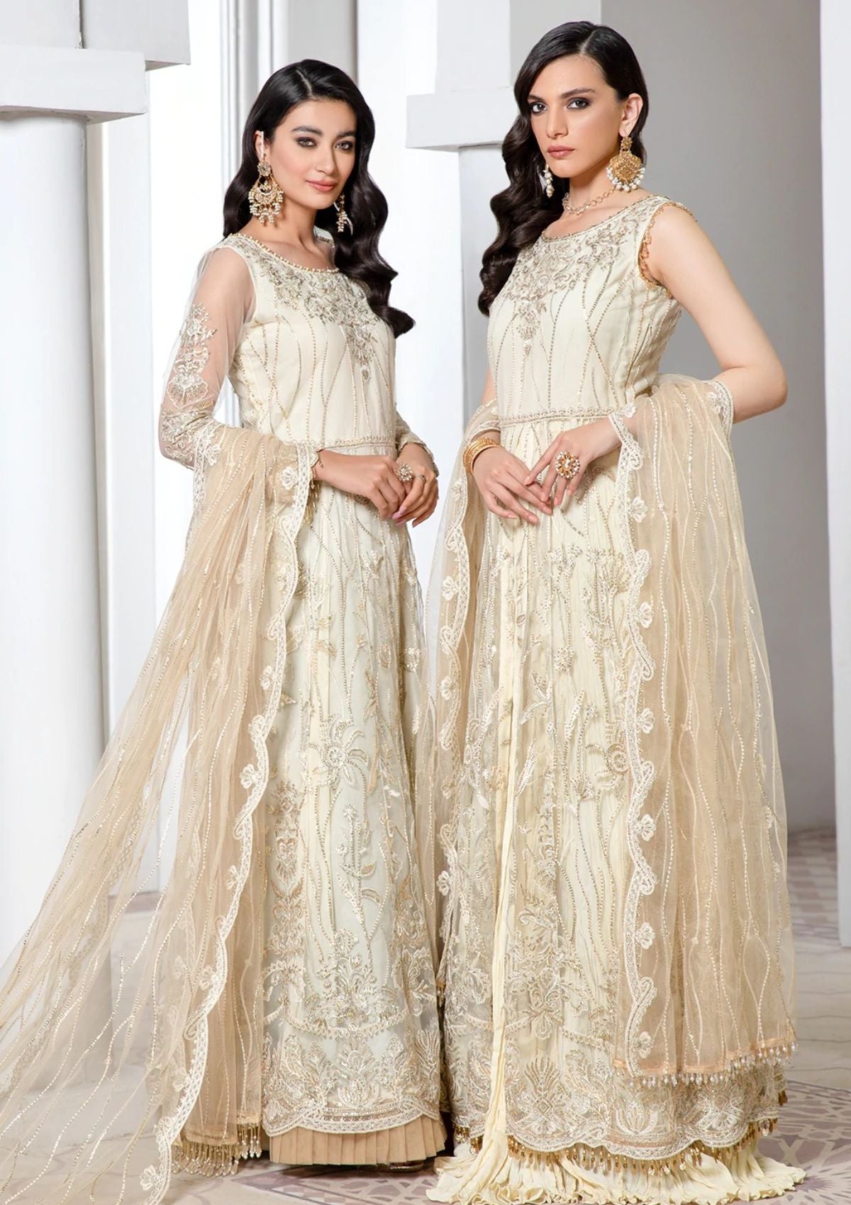 Formal Dress - Zarif - Pareesia - D#05 IVORY available at Saleem Fabrics Traditions
