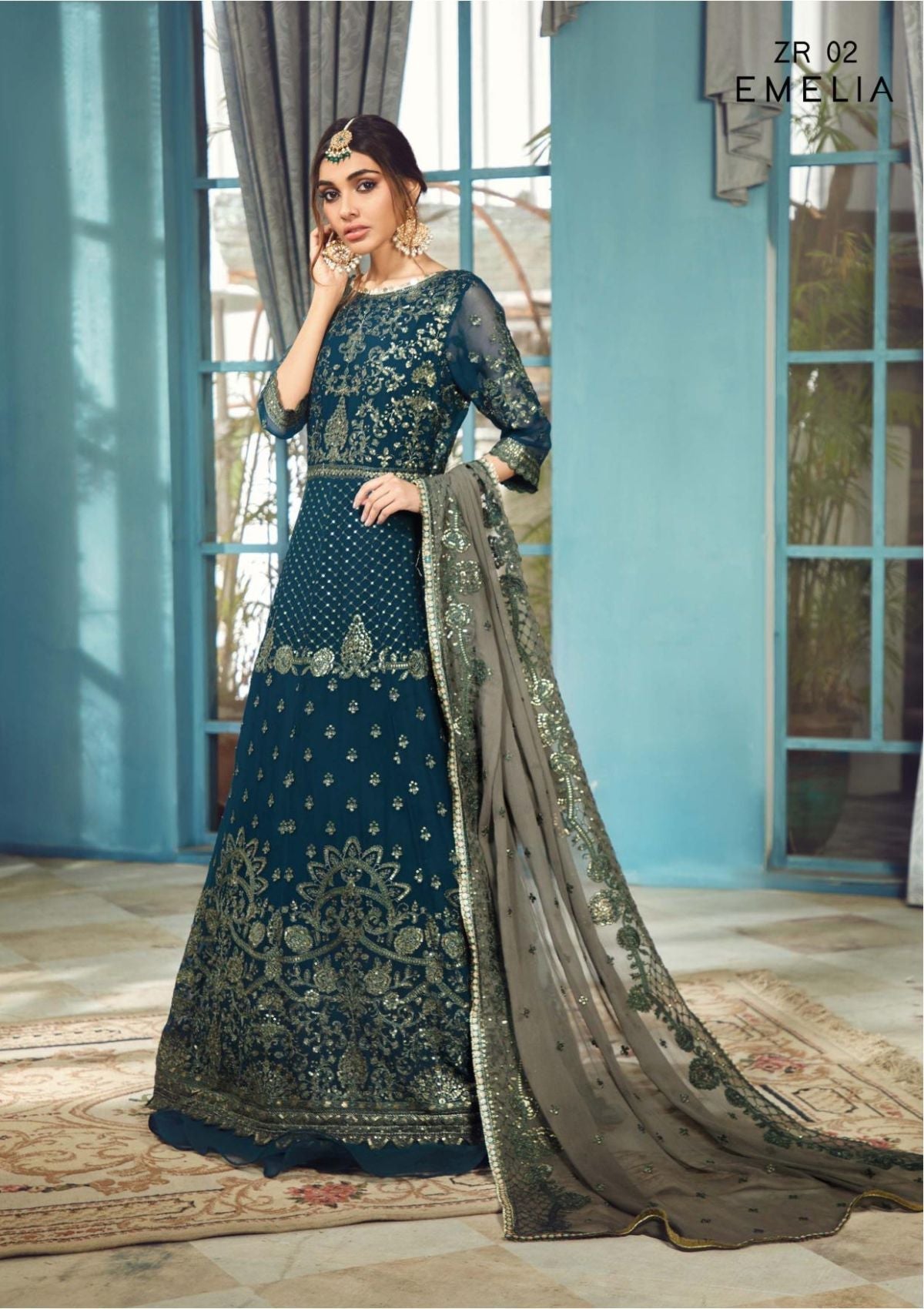 Formal Dress - Zarif - Rangrez - EMELIA ZR#02 available at Saleem Fabrics Traditions