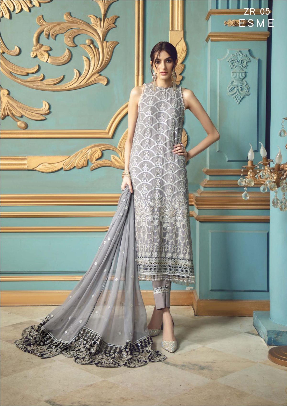 Formal Dress - Zarif - Rangrez - ESME D#05 available at Saleem Fabrics Traditions