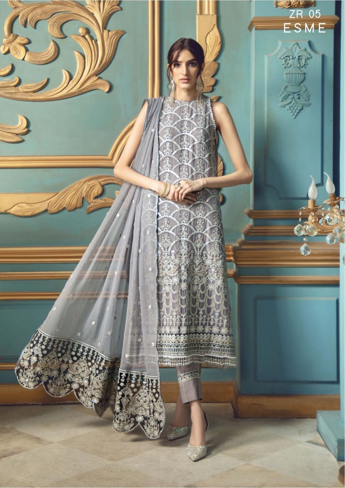 Formal Dress - Zarif - Rangrez - ESME D#05 available at Saleem Fabrics Traditions