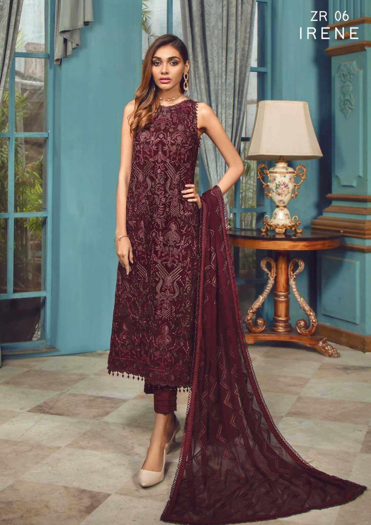 Formal Dress - Zarif - Rangrez - IRENE D#06 available at Saleem Fabrics Traditions