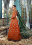 Formal Dress - Zarif - Rangrez - RUST D#07 available at Saleem Fabrics Traditions