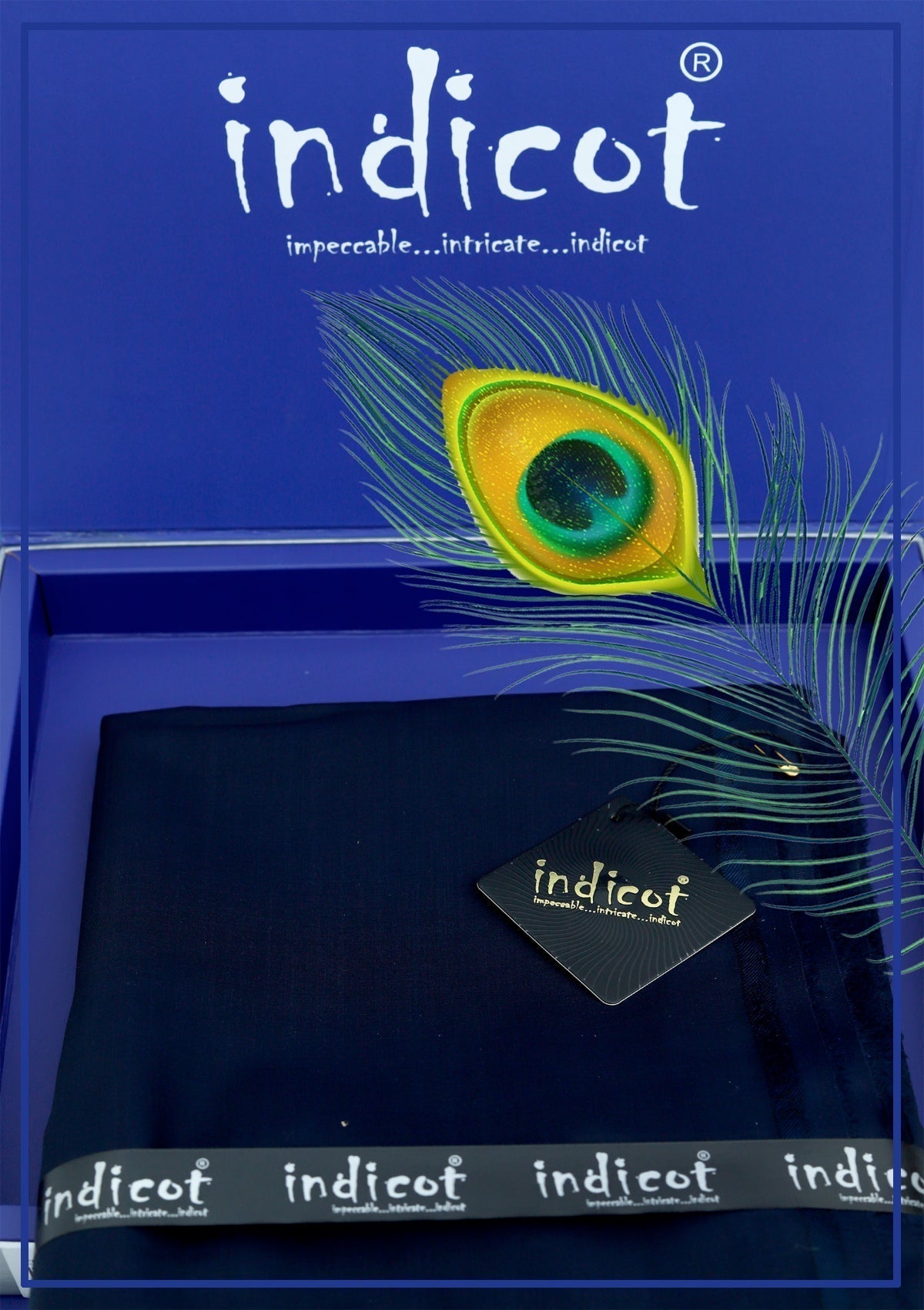 Indicot Samarkand Blended Col#208 (Navy) available at Saleem Fabrics Traditions