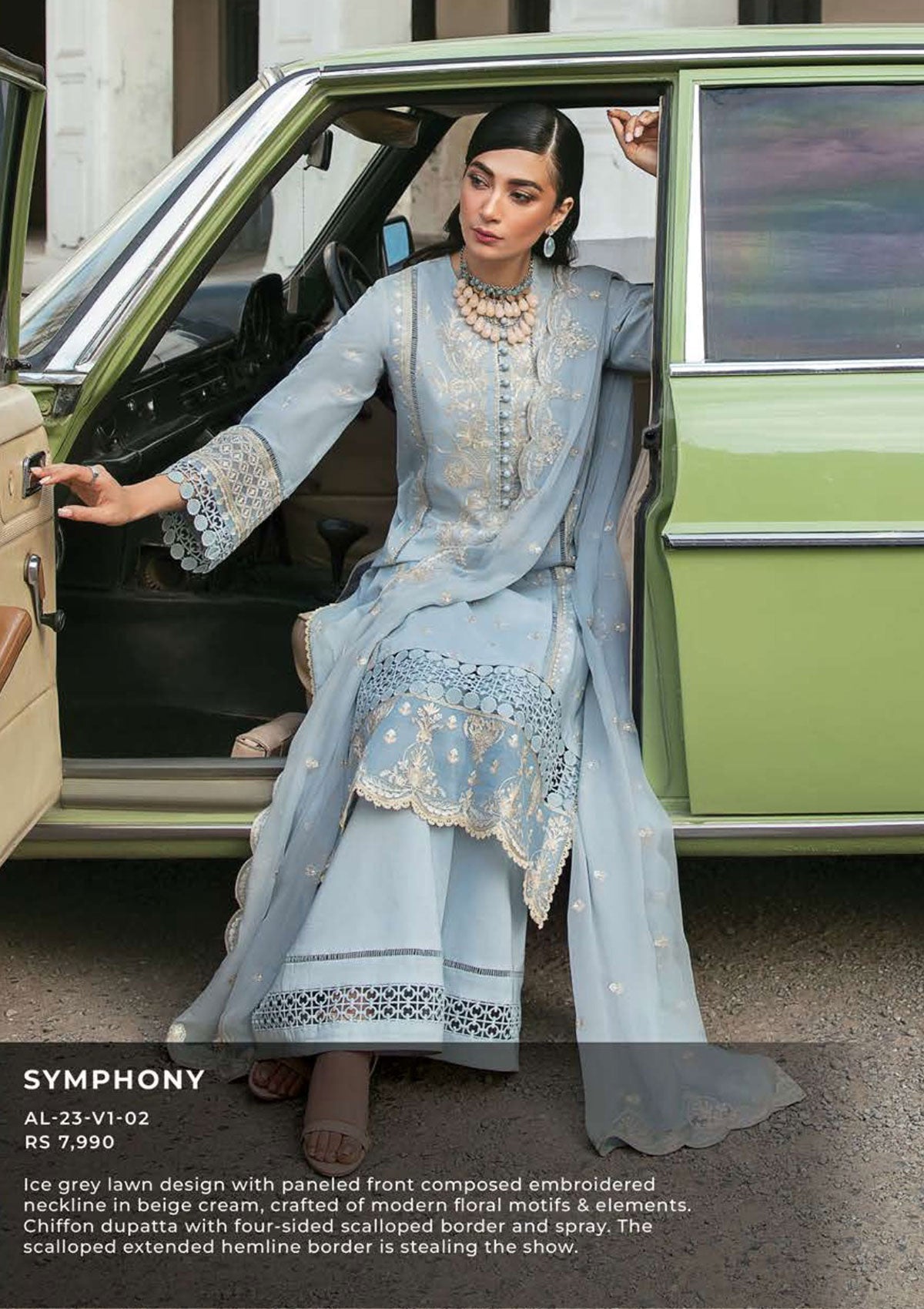 Lawn Collection - Afrozeh - Lamhay - AL#02 (Symphony) available at Saleem Fabrics Traditions