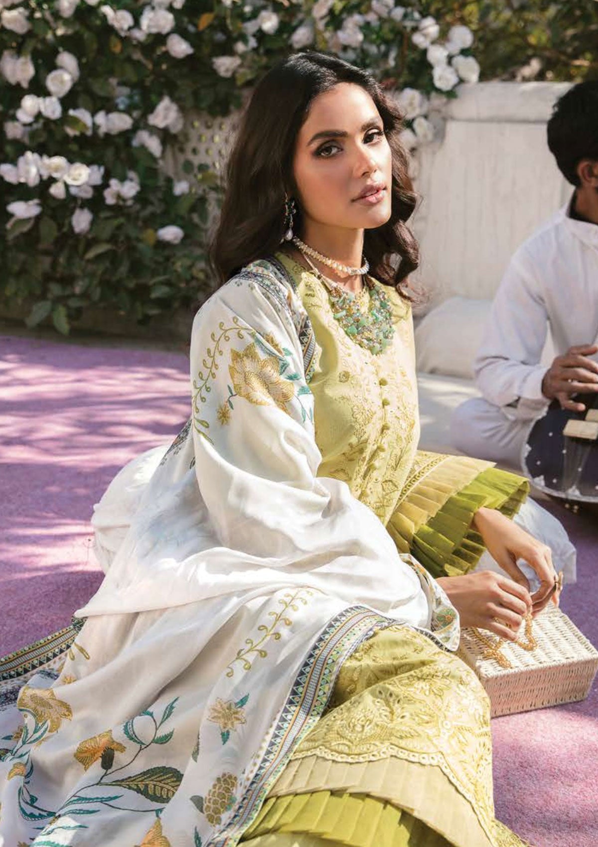 Lawn Collection - Afrozeh - Lamhay - AL#05 (Sage) available at Saleem Fabrics Traditions