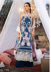 Lawn Collection - Asifa & Nabeel - Aleyna -  ASL#03 (Blue Bell) available at Saleem Fabrics Traditions