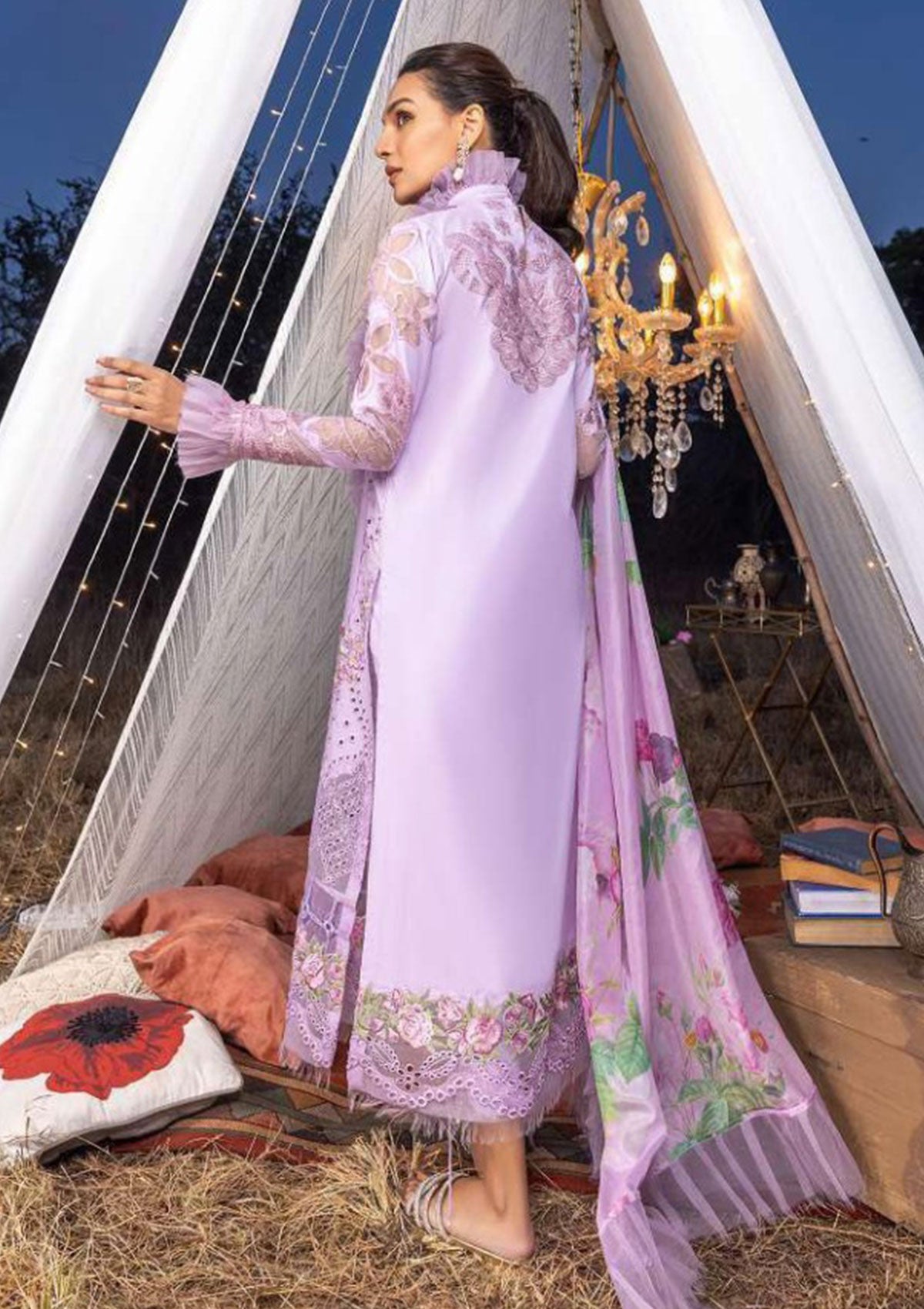 Lawn Collection - Asifa & Nabeel - Aleyna -  ASL#07 (Lilas) available at Saleem Fabrics Traditions