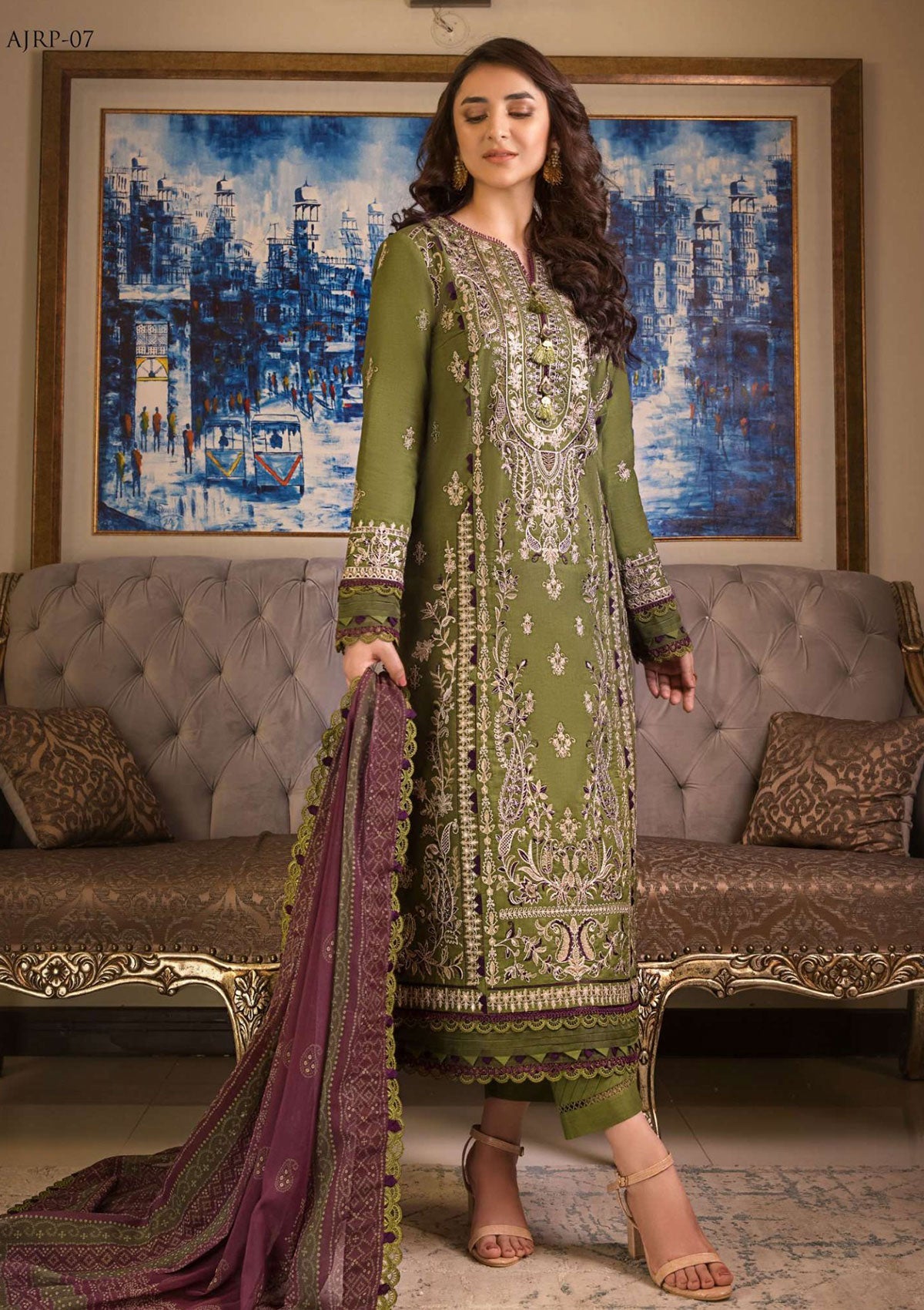 Lawn Collection - Asim Jofa - Rania - AJRP#07 available at Saleem Fabrics Traditions