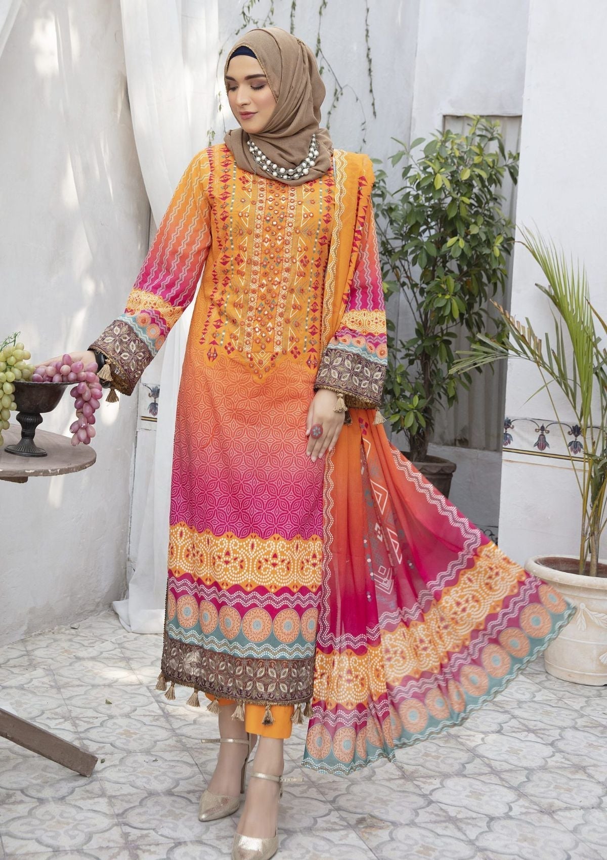 Lawn Collection - Dua - Gul-e-Zar - D#7 available at Saleem Fabrics Traditions