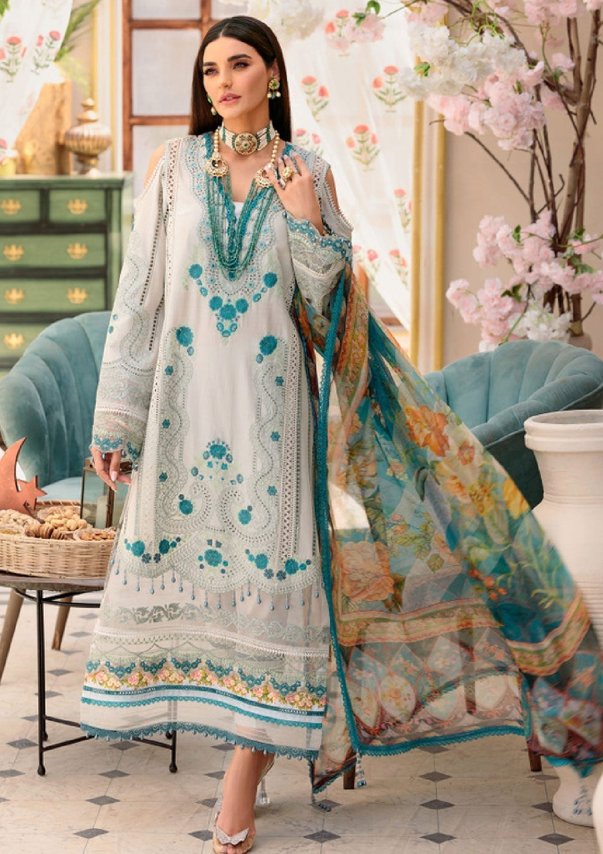 Lawn Collection - Noor - Saadia Asad - Eid - Chikankari - SA#2B available at Saleem Fabrics Traditions