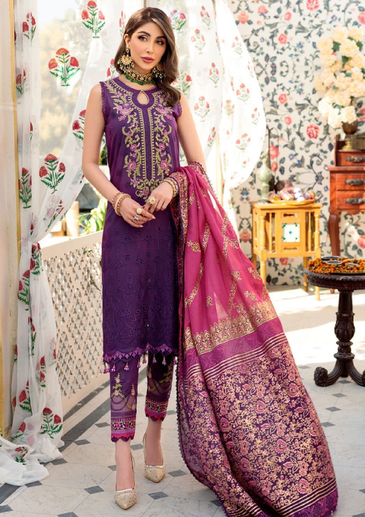 Lawn Collection - Noor - Saadia Asad - Eid - Chikankari - SA#7B available at Saleem Fabrics Traditions