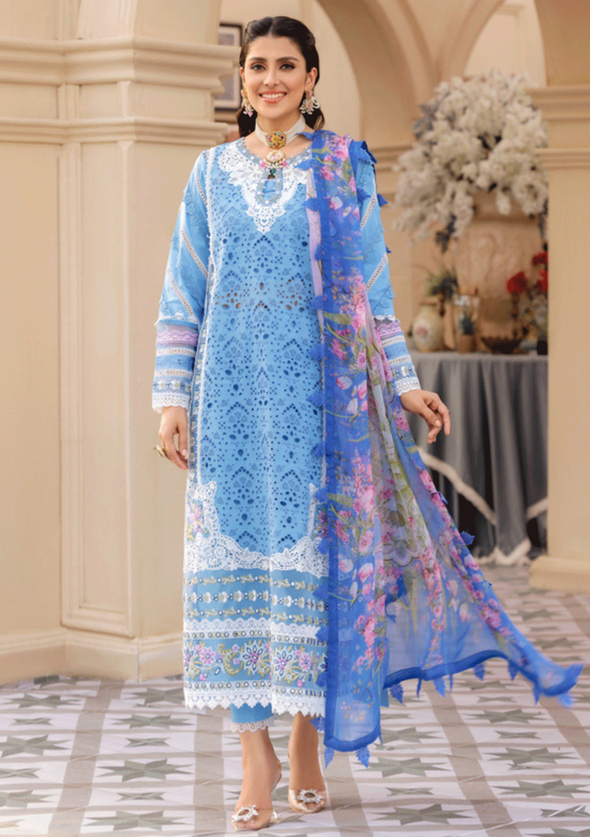 Lawn Collection - Noor - Saadia Asad - Eid - Laserkari - D#10 available at Saleem Fabrics Traditions