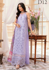 Lawn Collection - Noor - Saadia Asad - Eid - Laserkari - D#12 available at Saleem Fabrics Traditions