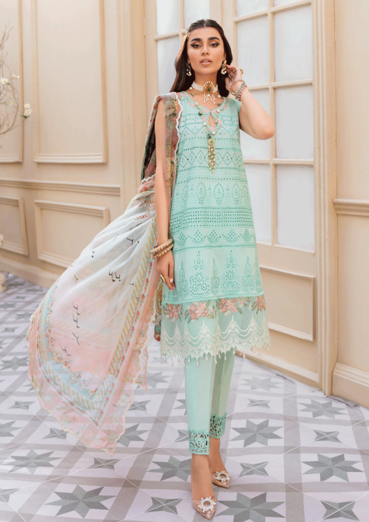Lawn Collection - Noor - Saadia Asad - Eid - Laserkari - D#5 available at Saleem Fabrics Traditions