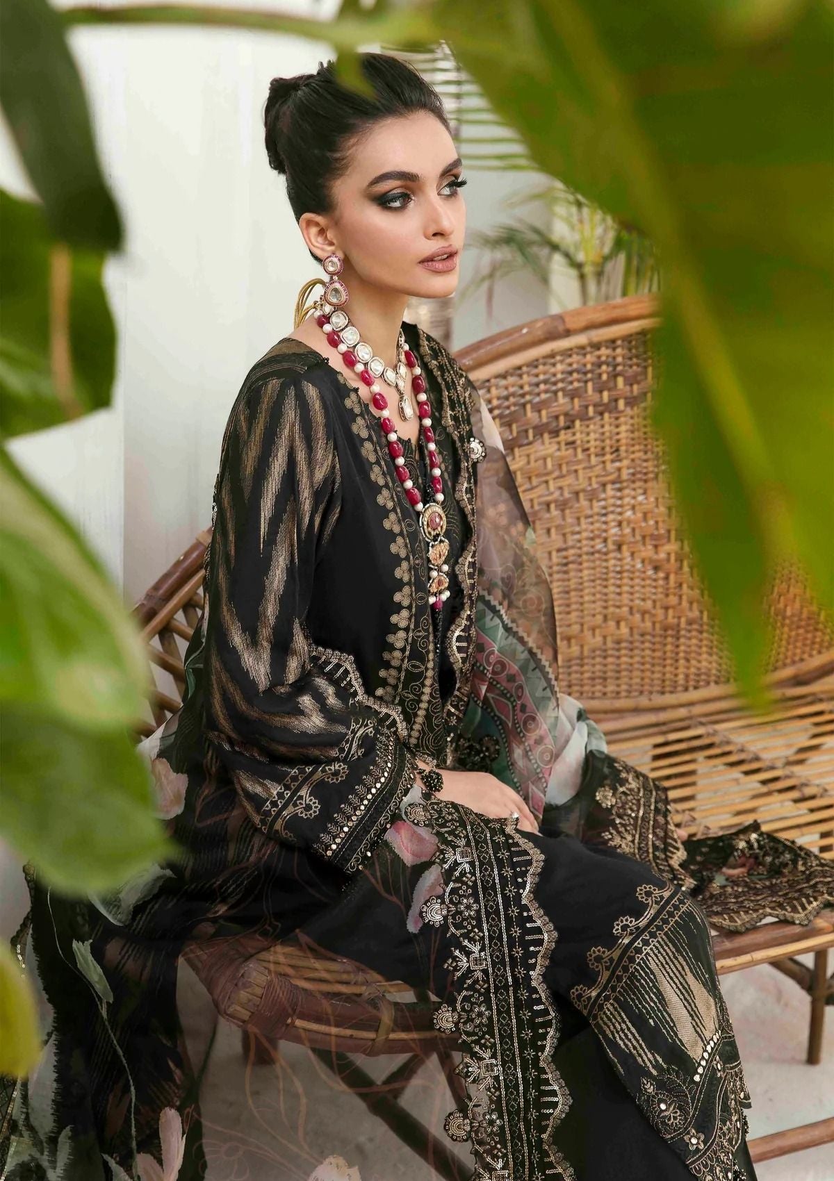 Lawn Collection - Nureh - Maya Jacquard - Cambric - NJ#44 available at Saleem Fabrics Traditions